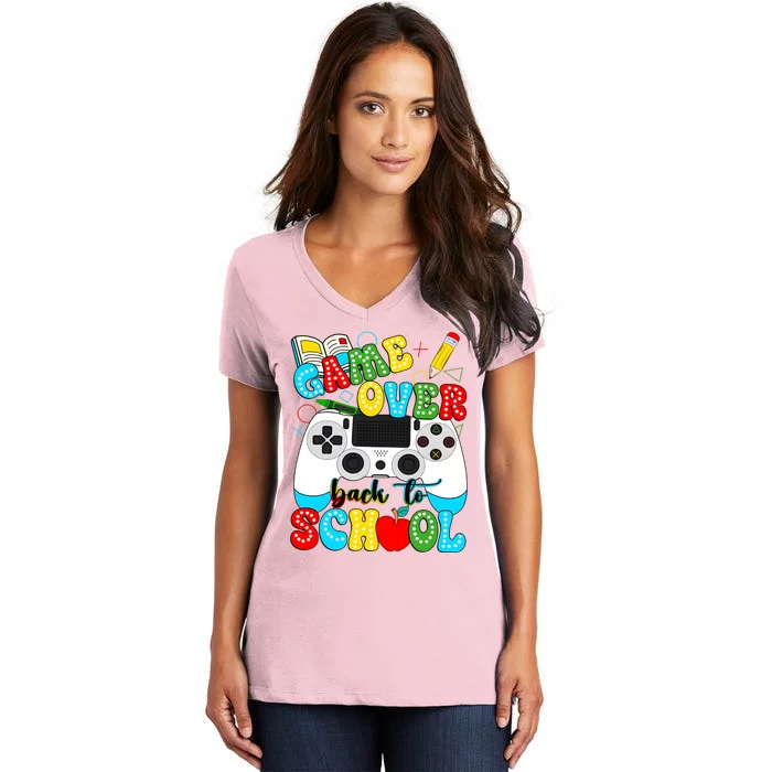 Game Over Back To School Women's V-Neck T-Shirt