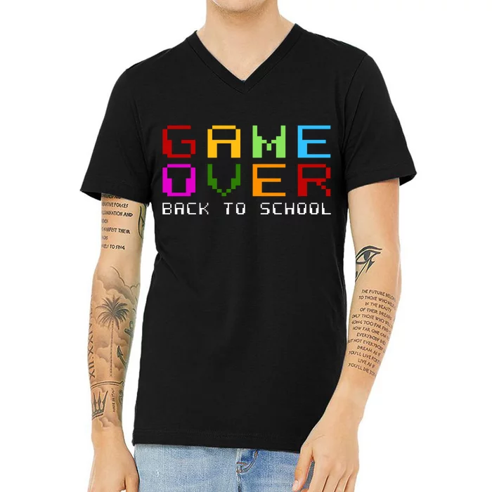 Game Over Back To School V-Neck T-Shirt