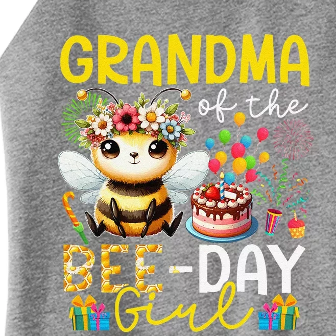 Grandma Of Beedaycostume Birthday Cute Bee Flowers Women’s Perfect Tri Rocker Tank