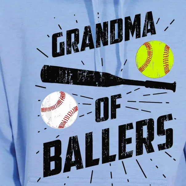 Grandma Of Ballers Funny Baseball Softball Mothers Day Gift Unisex Surf Hoodie