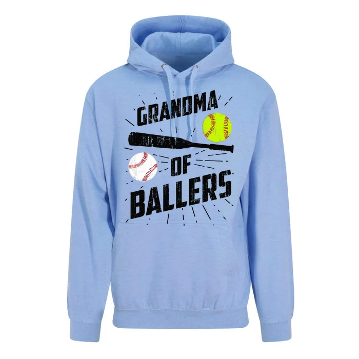 Grandma Of Ballers Funny Baseball Softball Mothers Day Gift Unisex Surf Hoodie