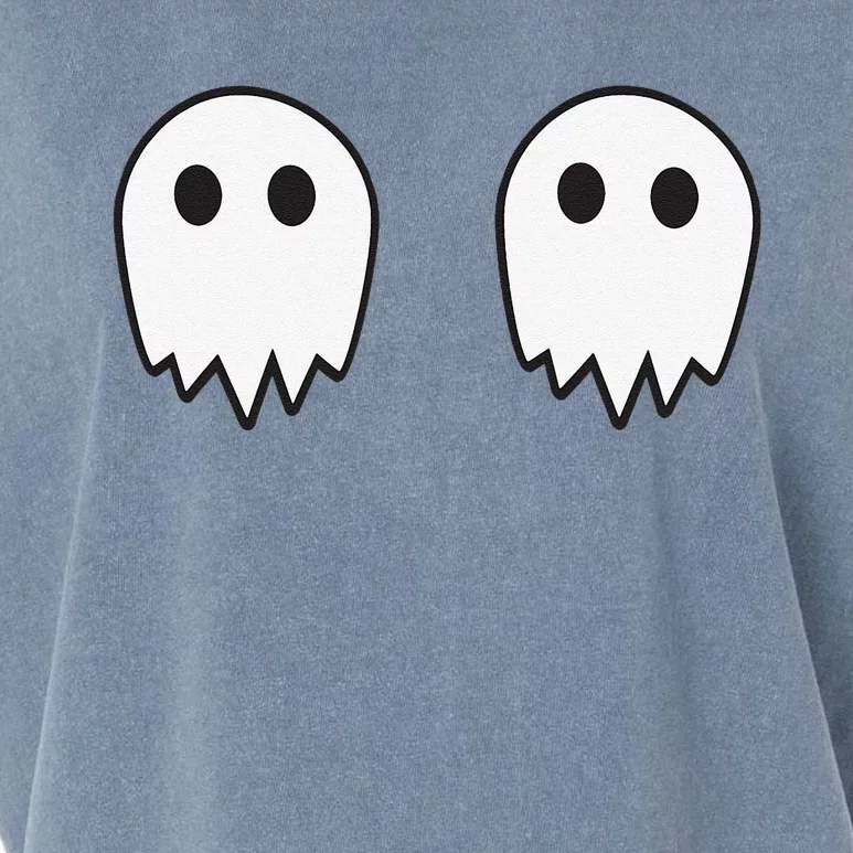 Ghosts On Boobs Halloween Costume Funny Boob Ghost Meme Garment-Dyed Women's Muscle Tee