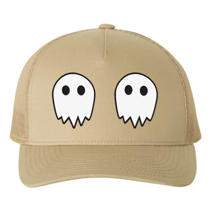 Ghosts On Boobs Halloween Costume Funny Boob Ghost Meme Yupoong Adult 5-Panel Trucker Hat