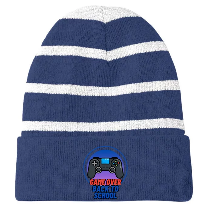 Game Over Back To School Striped Beanie with Solid Band