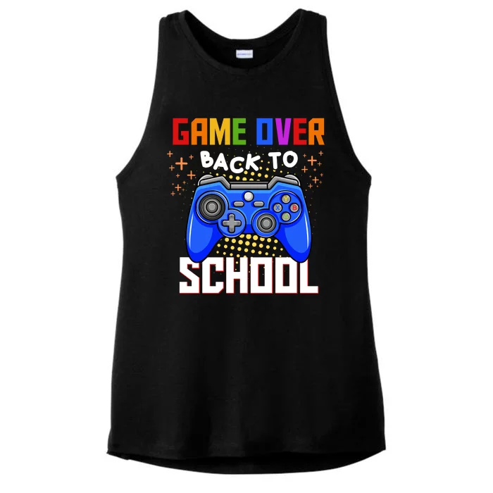 Game Over Back To School Funny Ladies Tri-Blend Wicking Tank