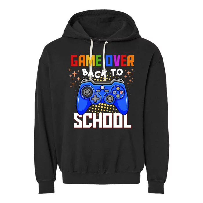 Game Over Back To School Funny Garment-Dyed Fleece Hoodie