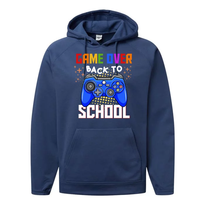 Game Over Back To School Funny Performance Fleece Hoodie