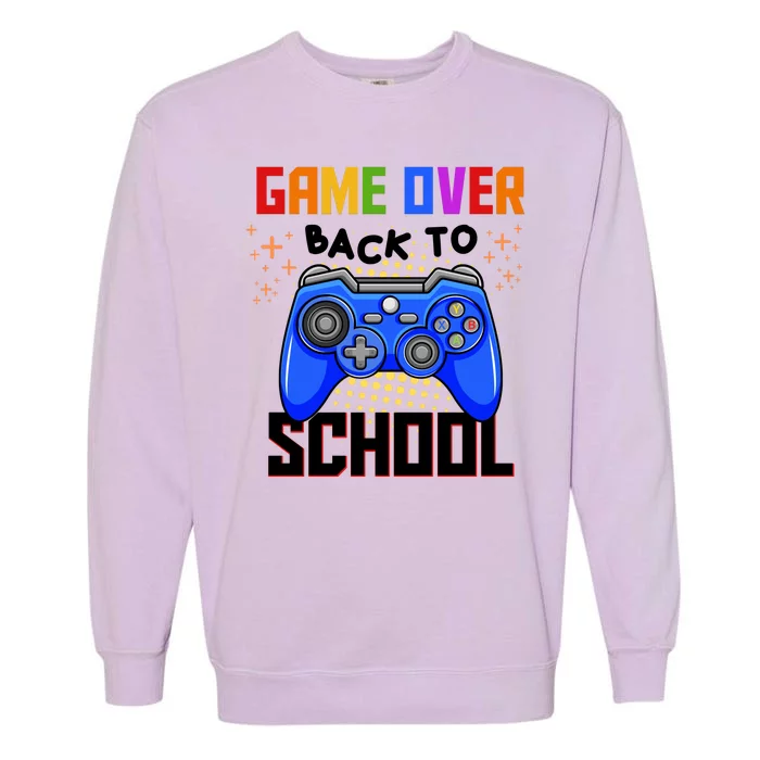 Game Over Back To School Funny Garment-Dyed Sweatshirt