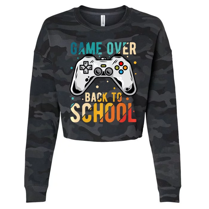 Game Over Back To School Gaming Gamer Student School Cropped Pullover Crew