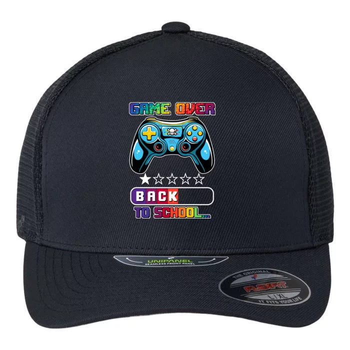 Game Over Back To School Gamer Flexfit Unipanel Trucker Cap