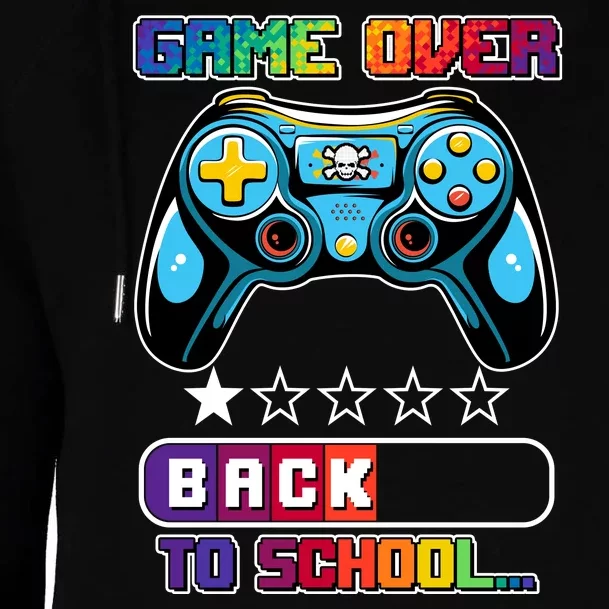 Game Over Back To School Gamer Womens Funnel Neck Pullover Hood