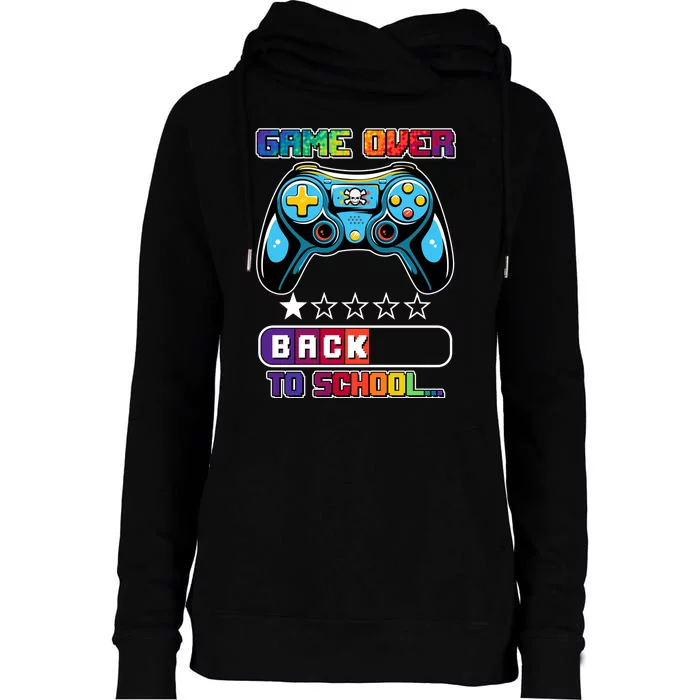 Game Over Back To School Gamer Womens Funnel Neck Pullover Hood