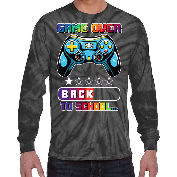 Game Over Back To School Gamer Tie-Dye Long Sleeve Shirt