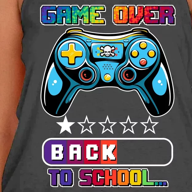 Game Over Back To School Gamer Women's Knotted Racerback Tank