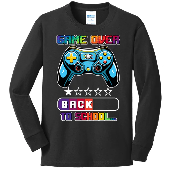 Game Over Back To School Gamer Kids Long Sleeve Shirt