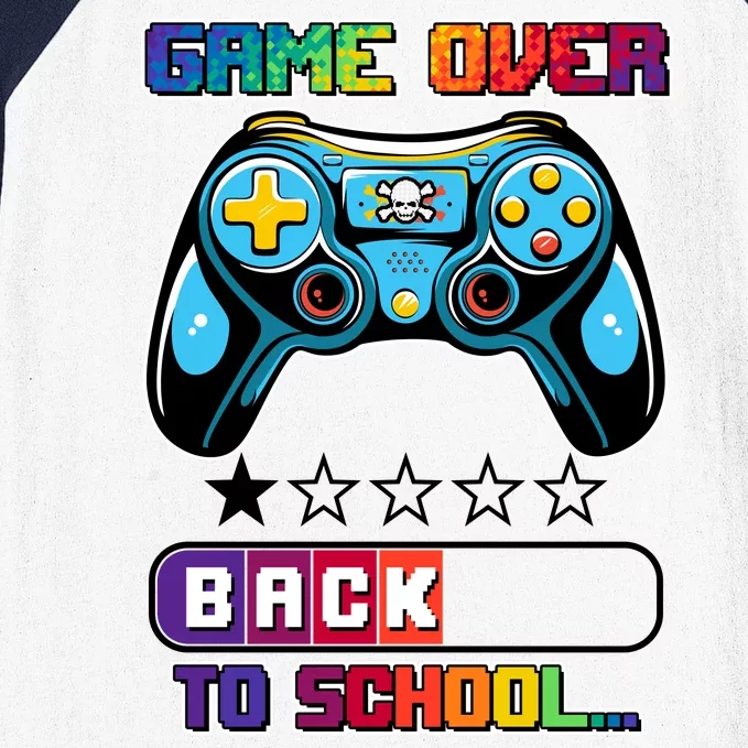 Game Over Back To School Gamer Baseball Sleeve Shirt