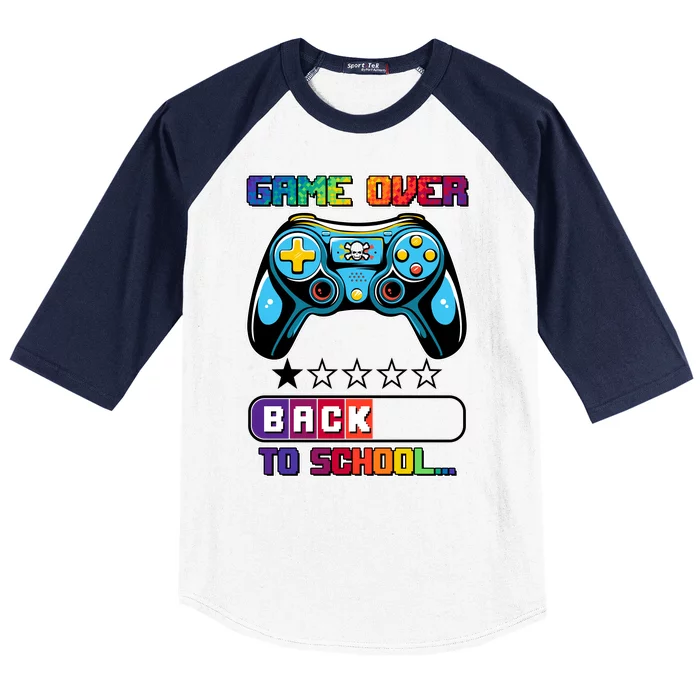 Game Over Back To School Gamer Baseball Sleeve Shirt