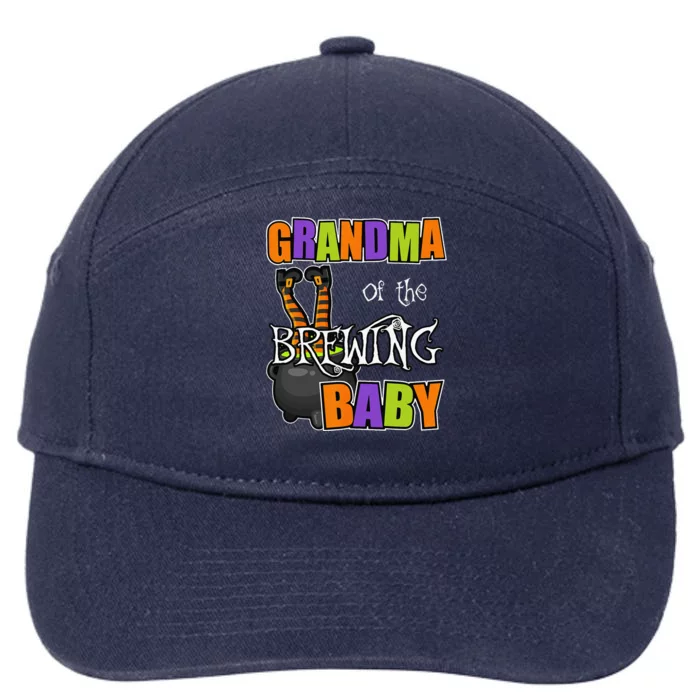 Grandma Of Brewing Baby Halloween Theme Baby Shower Spooky Cute 7-Panel Snapback Hat