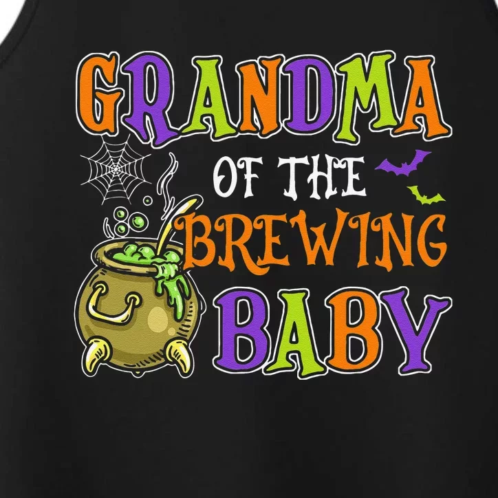 Grandma Of Brewing Baby Halloween Theme Baby Shower Spooky Gift Performance Tank