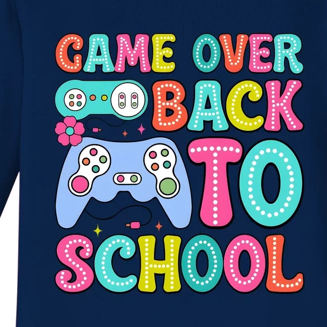 Game Over Back To School Baby Long Sleeve Bodysuit