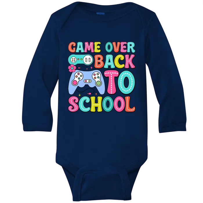 Game Over Back To School Baby Long Sleeve Bodysuit