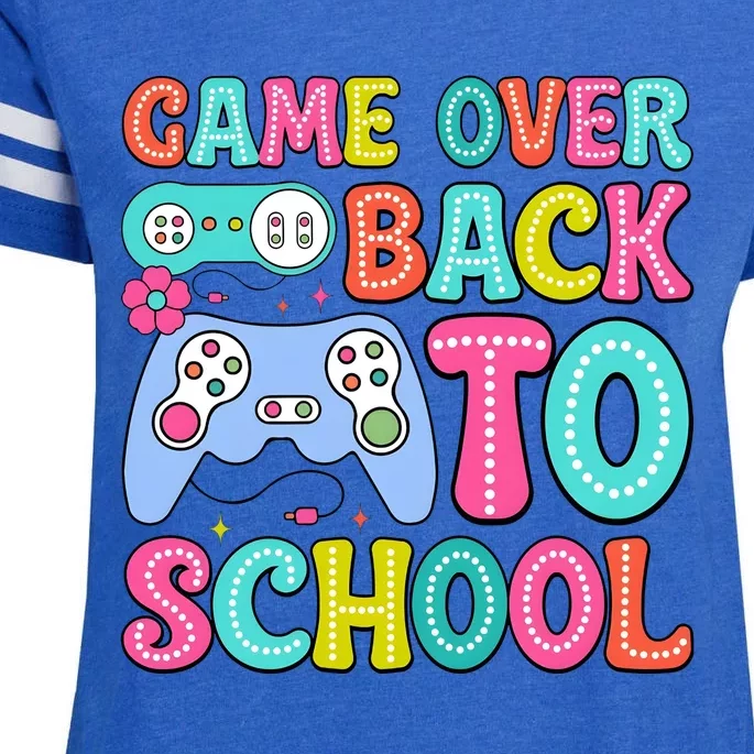 Game Over Back To School Enza Ladies Jersey Football T-Shirt