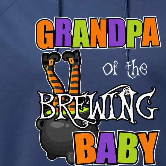 Grandpa Of Brewing Baby Halloween Theme Baby Shower Spooky Performance Fleece Hoodie