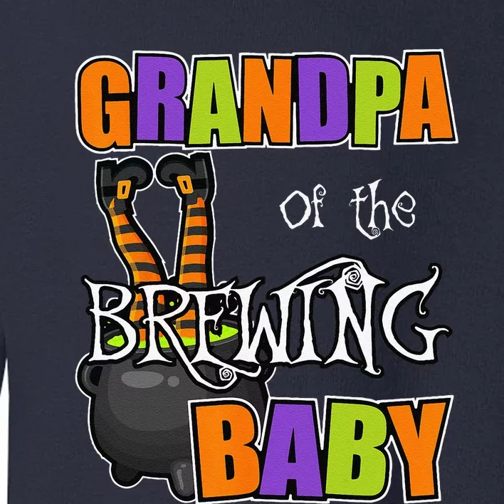 Grandpa Of Brewing Baby Halloween Theme Baby Shower Spooky Toddler Sweatshirt