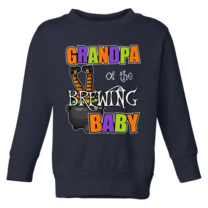 Grandpa Of Brewing Baby Halloween Theme Baby Shower Spooky Toddler Sweatshirt