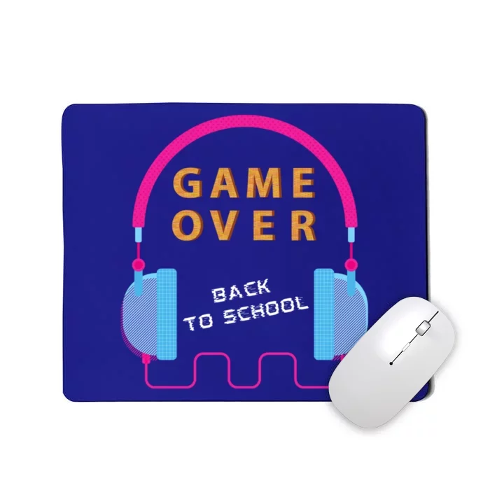 Game Over Back To School Funny Graphic Tee Gamer Teens Great Gift Mousepad