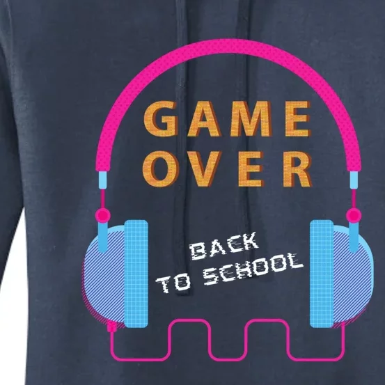 Game Over Back To School Funny Graphic Tee Gamer Teens Great Gift Women's Pullover Hoodie