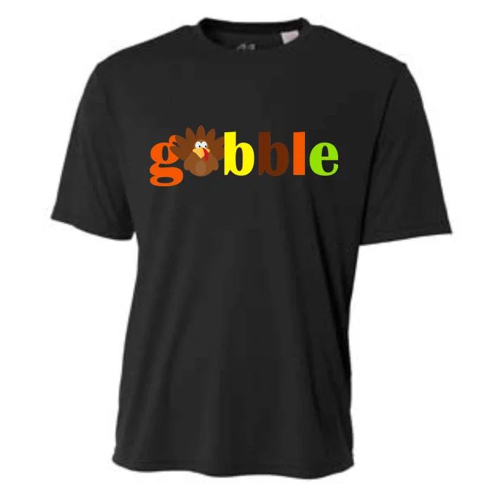 Gobble Cute Turkey Thanksgiving Cooling Performance Crew T-Shirt