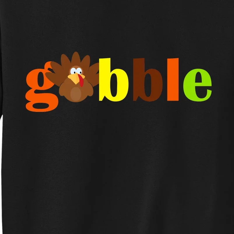 Gobble Cute Turkey Thanksgiving Sweatshirt