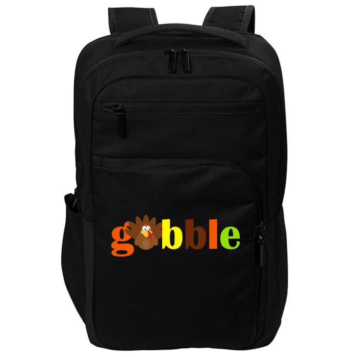 Gobble Cute Turkey Thanksgiving Impact Tech Backpack