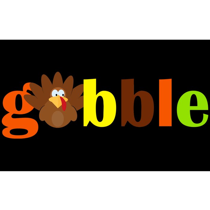 Gobble Cute Turkey Thanksgiving Bumper Sticker