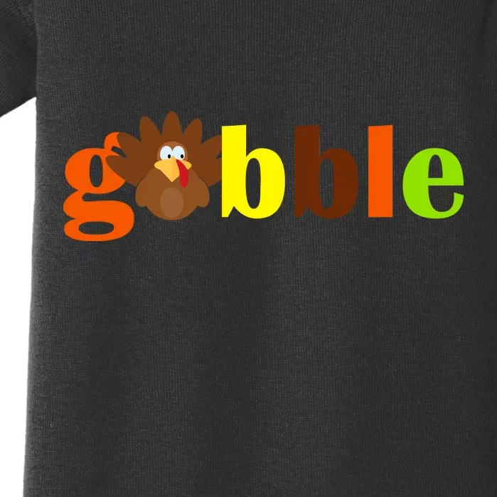 Gobble Cute Turkey Thanksgiving Baby Bodysuit