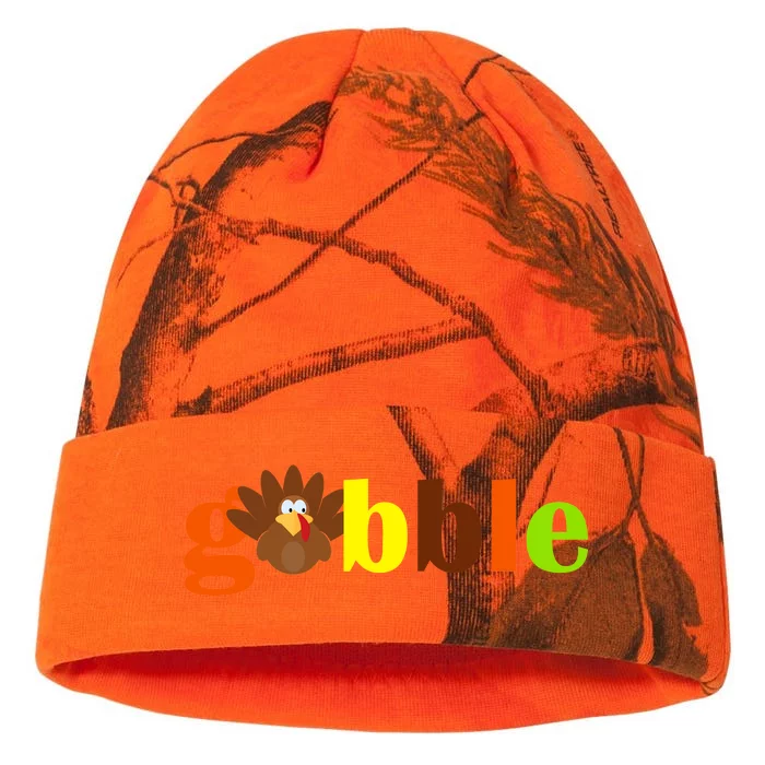 Gobble Cute Turkey Thanksgiving Kati - 12in Camo Beanie