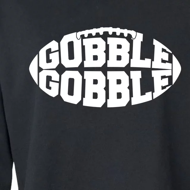 Gobble Gobble Football Cropped Pullover Crew