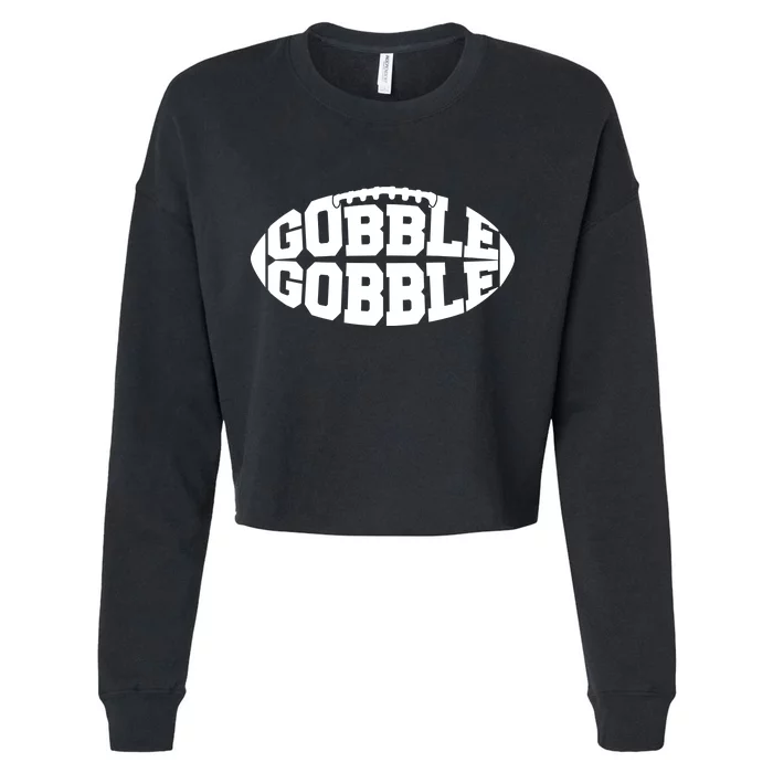 Gobble Gobble Football Cropped Pullover Crew