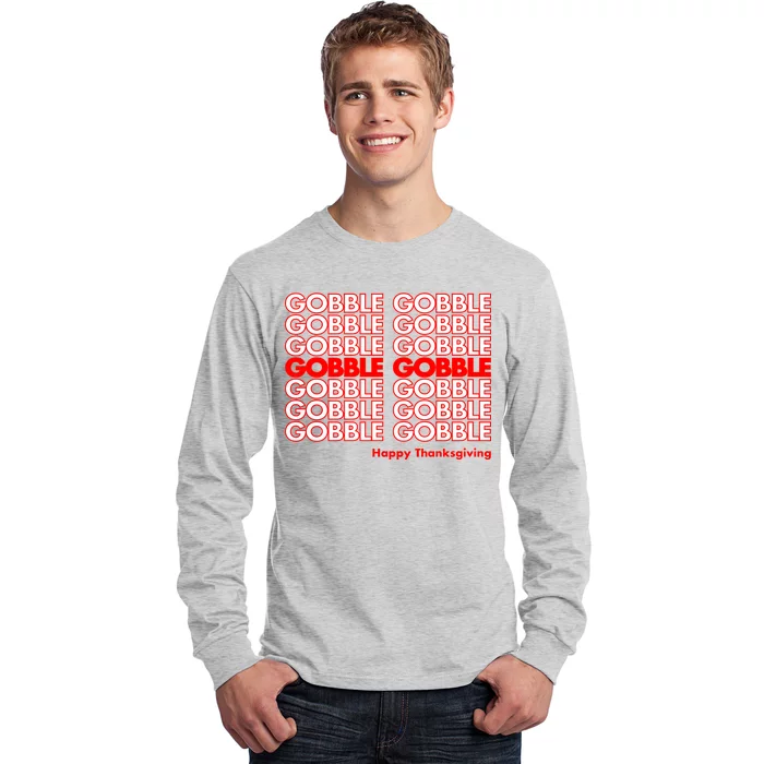 Gobble Gobble Retro Happy Thanksgiving Long Sleeve Shirt