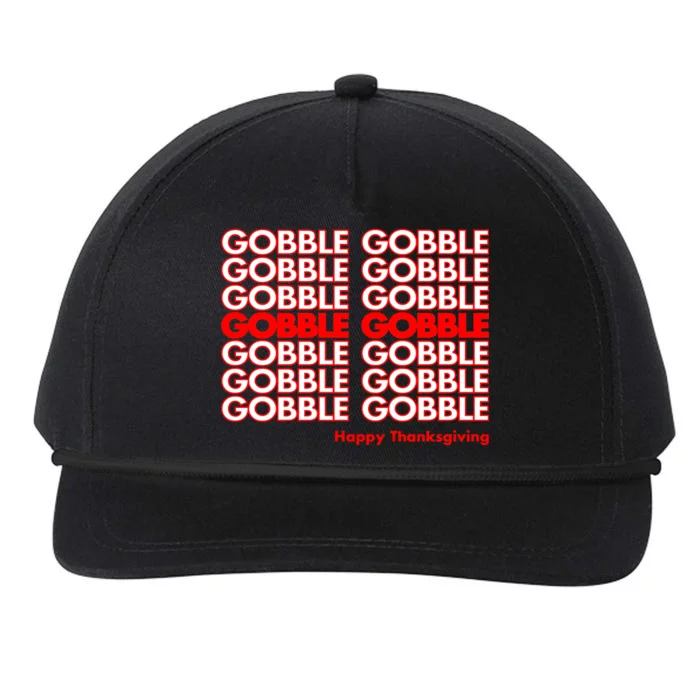 Gobble Gobble Retro Happy Thanksgiving Snapback Five-Panel Rope Hat