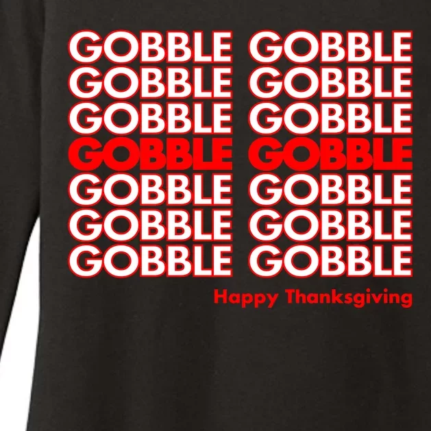 Gobble Gobble Retro Happy Thanksgiving Womens CVC Long Sleeve Shirt