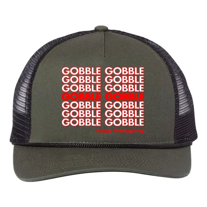 Gobble Gobble Retro Happy Thanksgiving Retro Rope Trucker Hat Cap