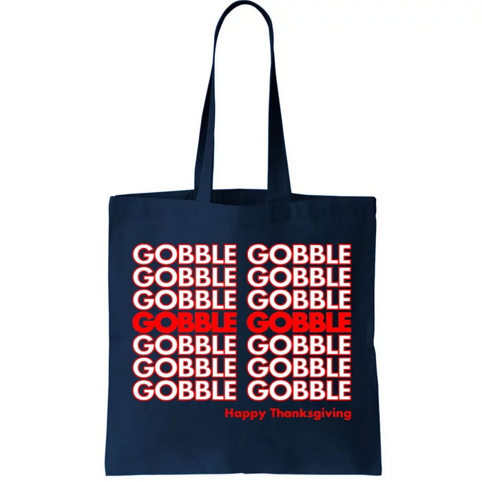 Gobble Gobble Retro Happy Thanksgiving Tote Bag