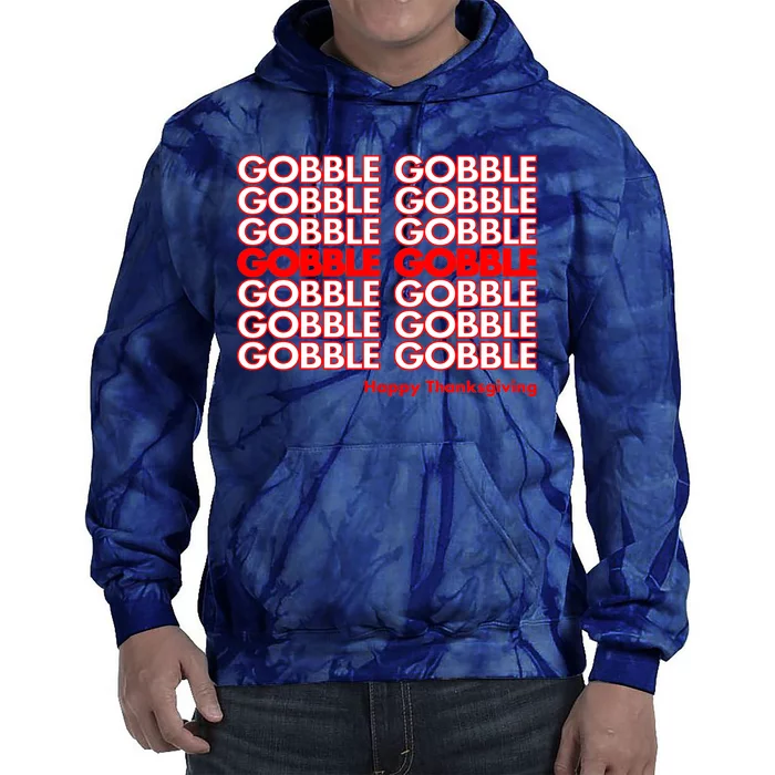 Gobble Gobble Retro Happy Thanksgiving Tie Dye Hoodie