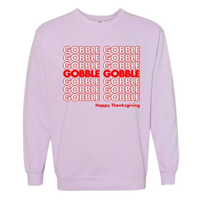 Gobble Gobble Retro Happy Thanksgiving Garment-Dyed Sweatshirt