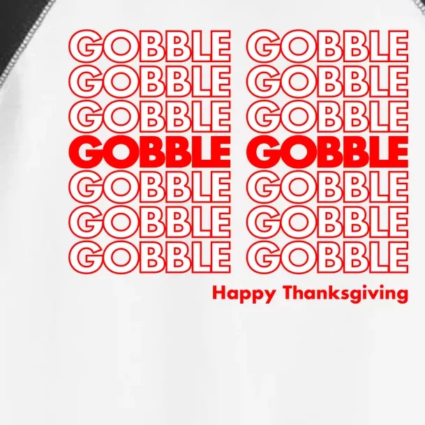 Gobble Gobble Retro Happy Thanksgiving Toddler Fine Jersey T-Shirt