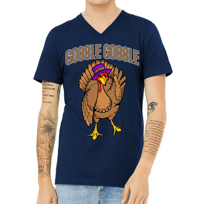 Gobble Gobble Turkey V-Neck T-Shirt