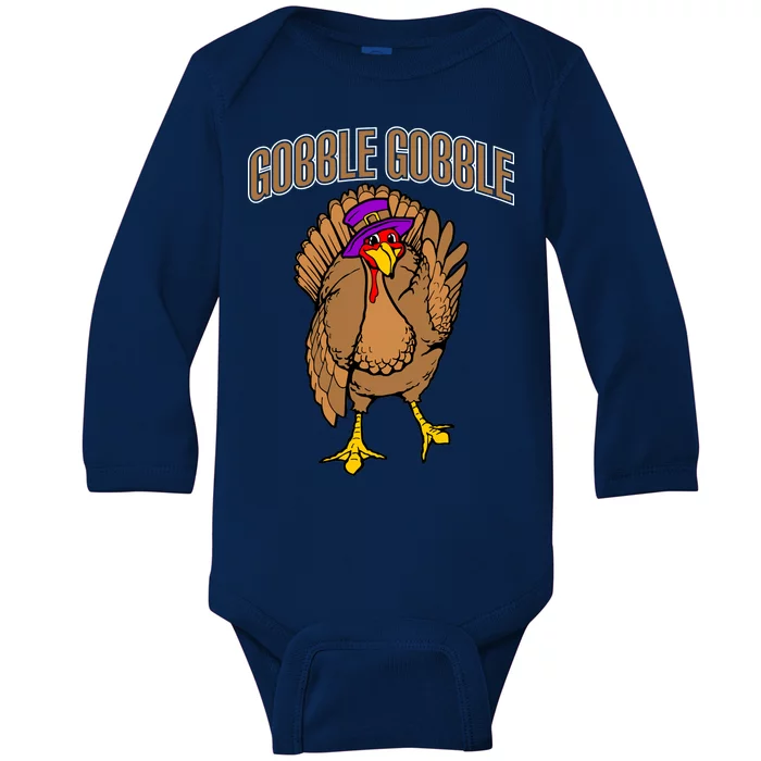 Gobble Gobble Turkey Baby Long Sleeve Bodysuit