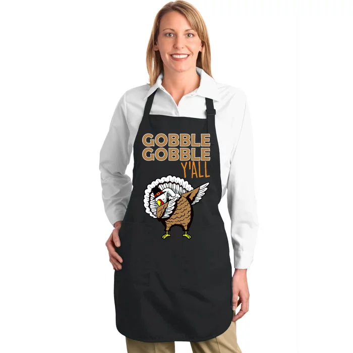 Gobble Gobble Y'all Turkey Full-Length Apron With Pocket